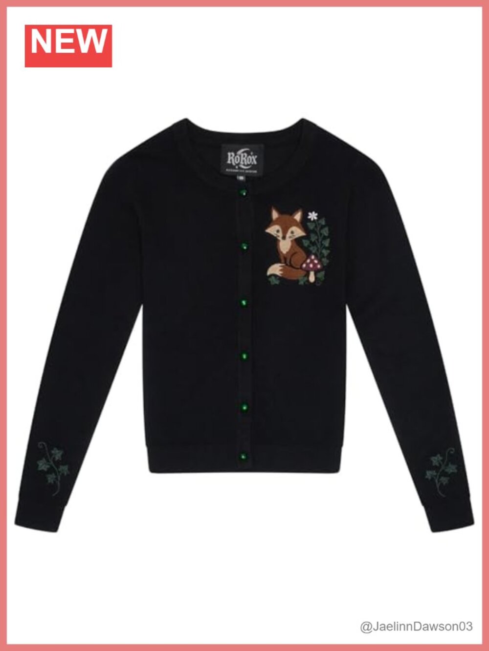 Ro Rox Halloween Cat Pumpkin Embroidered Cardigan Retro Knit Button